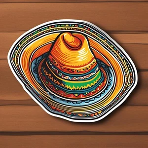 Mexican Sombrero Hat sticker 3x3" Novelty - Picture 1 of 1