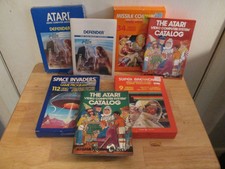 (4) Vintage 1980-1982 Atari 2600 Video Game Boxes & Manuals Only - NICE!