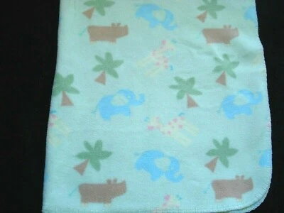 Circo 婴儿抓绒毯绿色河马大象长颈鹿印花 — 第 1/4 张图片