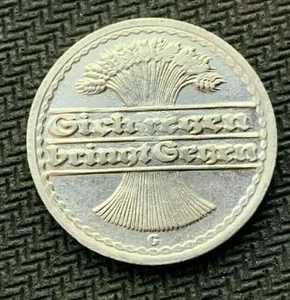 1920 G Germany Weimar 50 Pfennig Coin BU UNC #C1033 - Picture 1 of 2