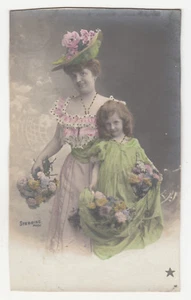 *** Variété _ Fillette & Femme fleuries / STEBBING Phot *** SD - CPA 1764 - Picture 1 of 2