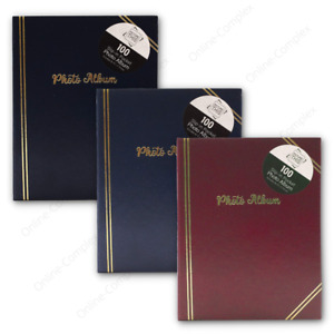 Tallon 6" x 4" Photo Album with 100 Pockets Plain Black, Blue or Burgundy