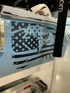 2 American eagle flag decals large 18" Pro vinyl graphic sticker truck car boat  - Picture 1 of 3