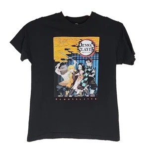 Demon Slayer Anime T-Shirt Größe L Schwarz Cartoon Kurzarm - Bild 1 von 7