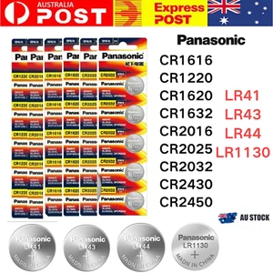 Panasonic CR & LR Batteries CR2032 CR2025 CR1632 LR41 LR44 LR1130 3V/1.5V - Picture 1 of 25