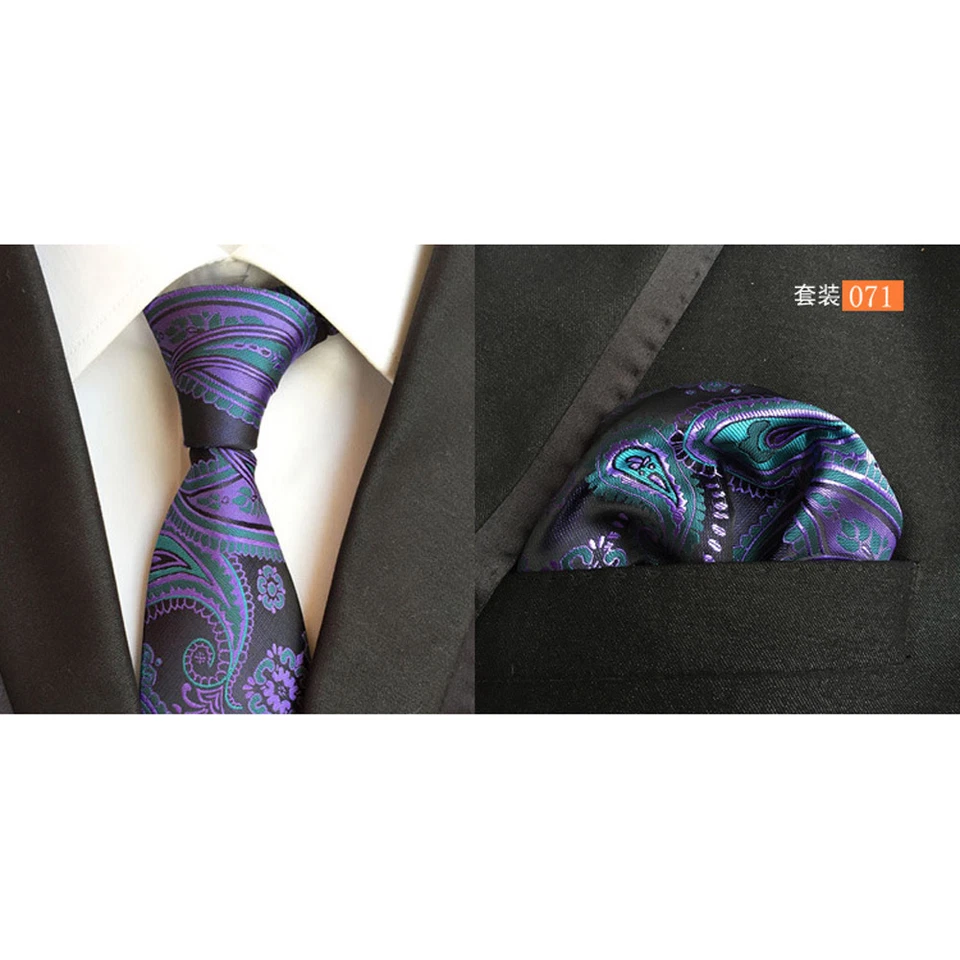 Juego de pañuelos cuadrados de bolsillo con corbata floral de cachemira de moda para hombre HZ207 Foto 1 de 1