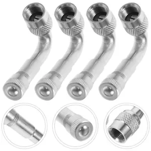 4Pcs Angle Wheel Tire Adapter 45 Degree Valve Stem Extender 90 Degree Brass Air - Picture 1 of 11