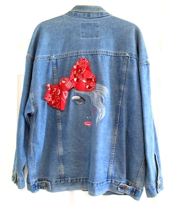 Chaqueta vaquera vintage cara mujer bordada espalda talla L o XL Venezia Foto 1 de 4