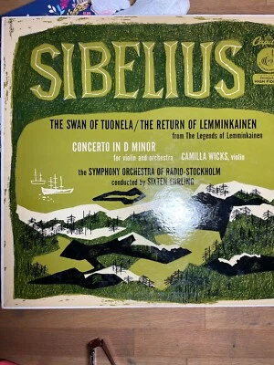SIBELIUS CAMILLA WICKS VIOLIN SYMPHONY ORCHESTRA RADIO-STOCKHOLM P-8327 VINYL LP - Image 1 of 4