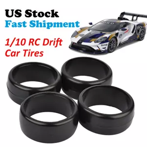 4 PCS Hard Plastic Drift Tires Tyre For 1/10 RC Racing Car HSP HPI Tamiya TT02 - Picture 1 of 6