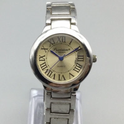 Reloj Precision By Gruen Mujer 28mm Tono Plateado Esfera Redonda Batería Nueva 7.5" Foto 1 de 4