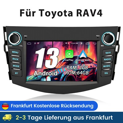 2+64G 7"Android 13 Autoradio Für Toyota RAV4 2006-2012 GPS Navi BT WIFI DAB+ SWC - Bild 1 von 4