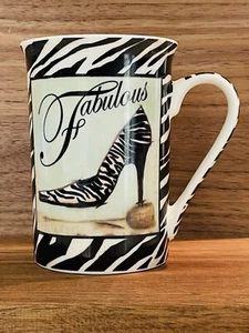 "Fabelhafte" Zebramuster Stiletto Kaffee Tee Tasse Kent Keramik Top Zustand - Bild 1 von 7