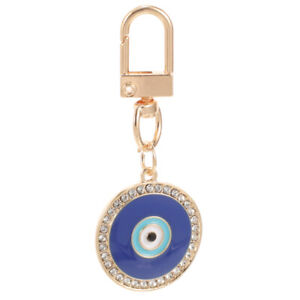 Car Parts Blue Evil Eye Keychain with Carabiner Clip