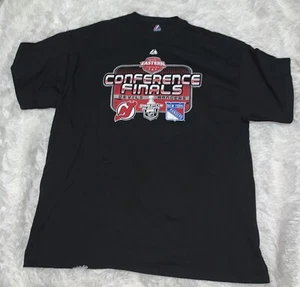 VINTAGE MAJESTIC NEW JERSEY DEVILS EASTERN CONF FINAL 2XL T-SHIRT NWOT DEADSTOCK - Picture 1 of 4