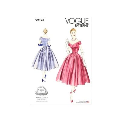 Vogue Schnittmuster V2123 - Vintage ca. 1954 - Kleid, Abendkleid - Cocktailkleid - Bild 1 von 4