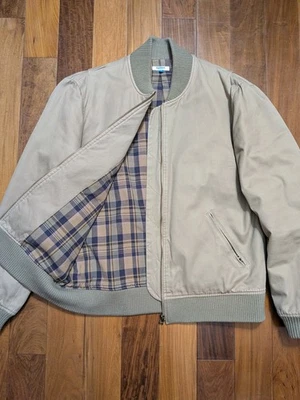 APC Madras 21x25 Flannel Lined Cotton Bomber Jacket Sz Small Plaid Tartan Lining - Image 1 of 4