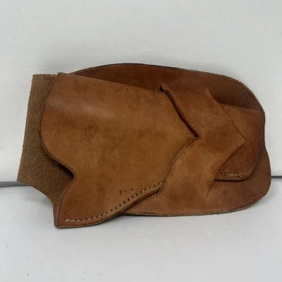 Коричневая кожаная кобура для револьвера ручной работы винтажная подходит для малой и средней рамы - Изображение 1 из 4