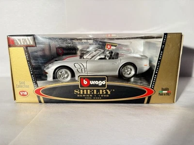 1:18 Bburago 1998 Shelby Serie 1 - Rayas plateadas/rojas - Nuevo en caja - Italia Foto 1 de 4