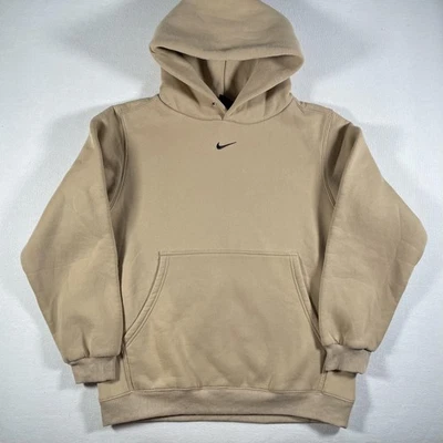 Sudadera con capucha vintage Nike para hombre grande beige tostado centro mini swoosh pulóver Travis Foto 1 de 4
