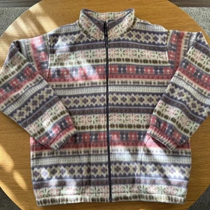 Vintage Alfred Dunner Outdoor Jacket Small Icelandic Petite Pastel Fleece - Picture 1 of 7