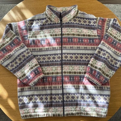 Vintage Alfred Dunner Outdoor Jacket Small Icelandic Petite Pastel Fleece - Image 1 of 4