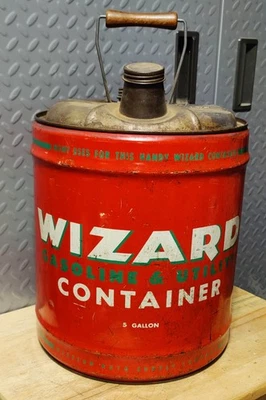 1962 WESTERN AUTO SUPPLY CO "WIZARD" 5 GALLON GAS/UTILITY CONTAINER/CAN-5 DAY NR - Image 1 of 4