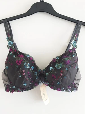 NEW Tags. Lise Charmel Bra ACA3554D UK 36D. Grey Floral. Lace Padded Underwired. - Image 1 of 4