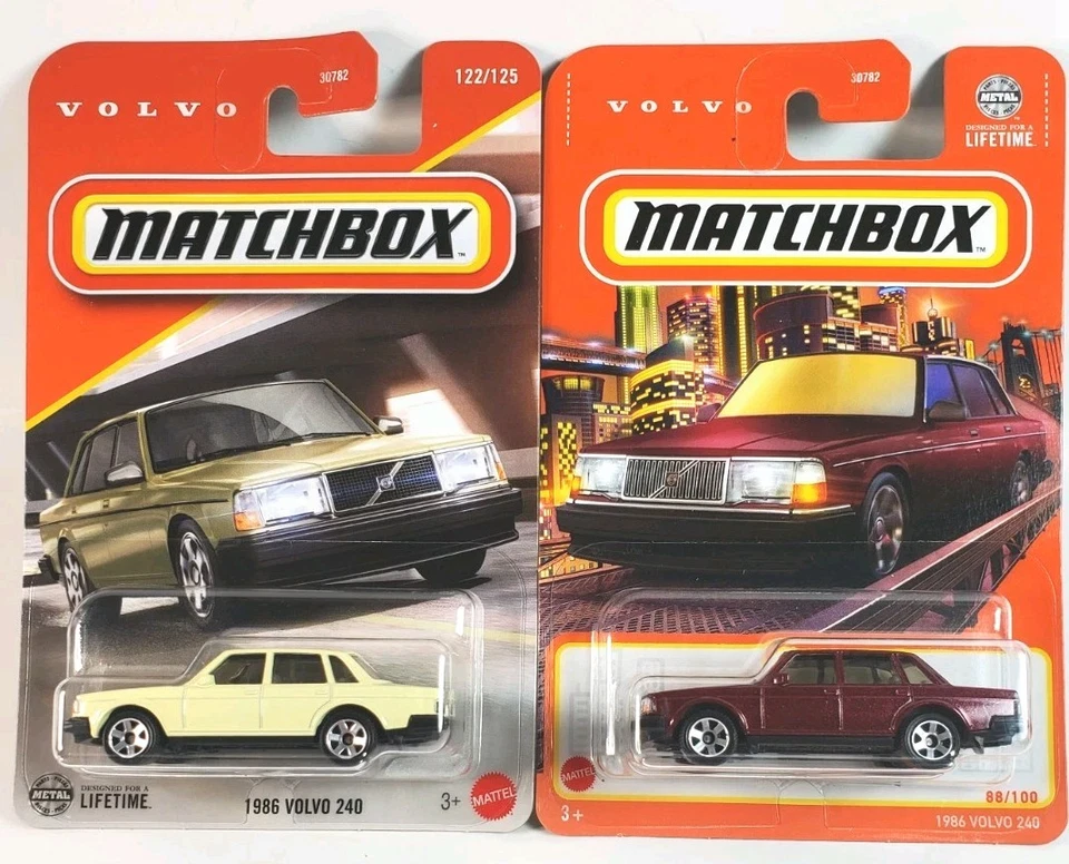 2 Car Lot Matchbox - 1986 Volvo 240  Red 2025 Yellow 2026 - Image 1 of 3