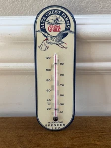 VINTAGE ALTA CREST FARMEN ZELLULOID WERBUNG THERMOMETER SPENCER MA PARISIAN ROMAN - Bild 1 von 15