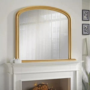 Overmantle Mirror Osborne Arched Shape with Gold Frame- H 94cm x L 119cm x W 4cm - Picture 1 of 4