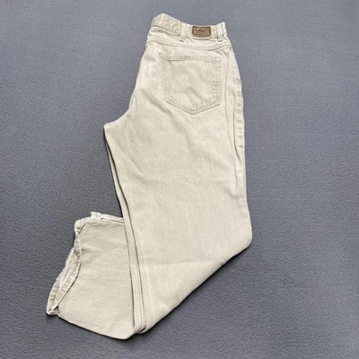 LL Bean Double L Jeans Mens 36x30 Beige Relaxed Fit 100% Cotton Casual Pants - Image 1 of 4