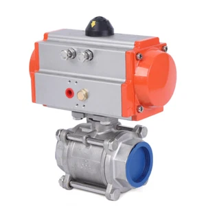 Pneumatic 2 Inch Air Actuated Stainless Ball Valve Single Acting Spring Return - Picture 1 of 11