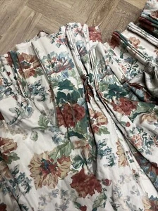 Vintage Pair Bespoke Mtm Monkwell Cheverelle Lined Curtains  67” L X  153 “w - Picture 1 of 8