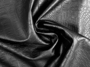 Piel de cocodrilo imitación material de tela PU NEGRO - Imagen 1 de 5