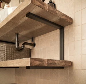 "Doppel Waschtisch Eisen Halterung Wandmontage Waschbecken Unterstützung Schwerlast Bad Fix - Bild 1 von 16