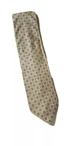 Corbata Foggia 100 % seda hecha a mano tonos tierra patrón de bloques - Imagen 1 de 4