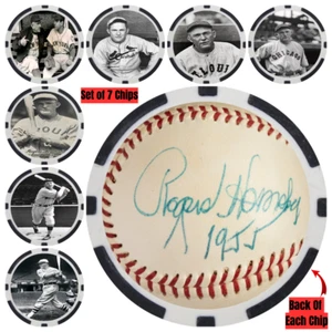 Rogers Hornsby SIGNED Baseball Legends Poker Chip Set (7) - Picture 1 of 2