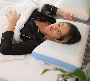 Cooling Memory Foam Cervical Pillow for Side Back Stomach Sleepers 18x12 - Picture 1 of 7