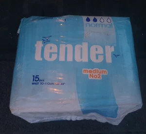 Vintage  Plastic Adult diapers TENDER MEDIUM SIZE 2  / 15 Nappies NOS - Picture 1 of 6