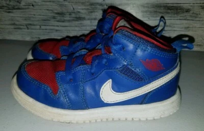 Nike Air Jordan I Retro Blue Red OG 8.5C 554727-407 Kids Basketball Sneakers - Image 1 of 4