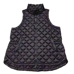 Athleta Whisper federlose gesteppte gefütterte Weste Damen 1X schwarz durchgehender Reißverschluss - Bild 1 von 5