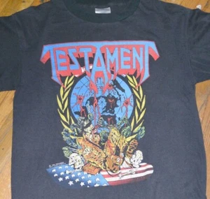 2 sided 1990 TESTAMENT reprinted original 1980's tour shirt TE4078 - Picture 1 of 3