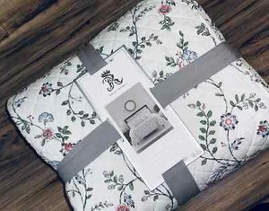 NEW Rachel Ashwell FULL/QUEEN Quilt Set Botanical Floral Shabby Chic 100% Cotton - Foto 1 di 11