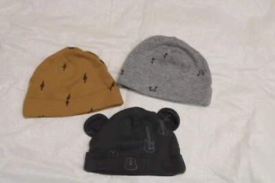 (EM) Lot of 3 Gerber® Newborn Baby Infant Boy Beanie Hats Caps - Image 1 of 4
