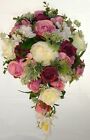 Wedding Flowers Artificial Pink Brides Bouquet made from Peony Hydrangeas Roses