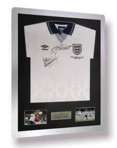 Frame for signed Shirt Free Personalised Plaque 2 Landscape Windows for pics - Picture 1 of 11