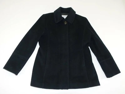 Calvin Klein Women's Overcoat Size 8 Black Angora Wool Button Front Coat CK - Image 1 of 4