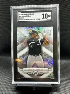 2023 Bowman Sterling Oscar Colas RC BSR-6 Mini-Diamond Refractor /150 SGC 10 - Picture 1 of 2