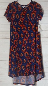 Lularoe Women's Carly Dress Blue & Orange Size Small NWT - Picture 1 of 3